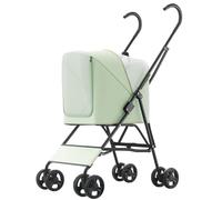 Pet Stroller with 4 Wheels, Foldable Pet Travel Carrier for Small Cats up to 17lbs, Detachble Portable Pet Bag, Car Seat 3 in 1 Multifunctional(Green)