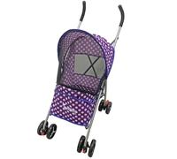 Pet Stroller with Foldable Swivel Wheels 15 kg Carrying Capacity Purple Dot