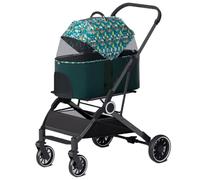 Pet Stroller3 in 1 Folding Pet Stroller,Dog Strollers for Small Dogs,4 Wheels Dog/Cat Puppy Stroller W/Removable Travel Carrier for Small/Medium Pet(F)(A)