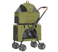 Pet StrollerDouble Pet Stroller with 2 Detachable Carrier Bags-Folding Dog Stroller for Small Medium Dogs Cats Stroller Travel Carrier,with Large Pocket(B)(C)