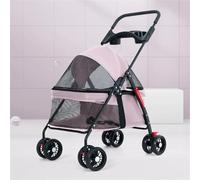 Pet StrollerPet Stroller for Cats/Dogs,Folding Dog Stroller Pet Stroller Lightweight Folding Walking Pet Carrying Bag Outdoor Travel Meal Plate Dog Cat Trolley for Small Dogs(Gray)(Pink)
