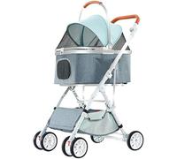 Pet Strollers 3 in 1 Dog Strolling Cart with Detachable Carrier Car Seat for Small Medium Pets Easy Folding Sturdy Frame and Shock Absorbing Spring Loading 33 LBS(Color:Green)