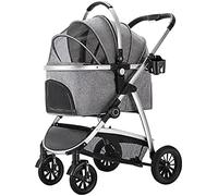 Pet Strollers for Medium Large Dogs, 3 in 1 Dog Stroller, Detachable Cat Strollers, Large Dog Stroller, 4-Wheel Strolling Cart Storage Basket,B