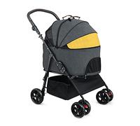 Pet Strollers for Small and Medium Dogs Cats 3-in-1 4 Wheels Travel Strolling Cart with Removable Carrier Foldable Pet Travel System Holds Pets