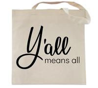 Pet Studio Art LGBTQ+ Tote Bags by Spicy Kitten Designs, Y'all Means All, One Size