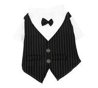 Pet Suit Kitten Clothes Dog Vest Boy Outfits Dog Tuxedo Puppy Clothes Wedding Handkerchief Costumes for Dogs Dog Formal (Black S)