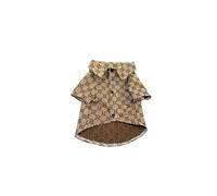 Pet Summer Dog Clothes Cool Beach Hawaiian Style Dog Cat Shirt Short Sleeve Print XS-XL Small Big Dog(Dark Brown,M)