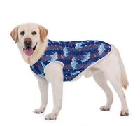 Pet Summer T-Shirt Breathable Jumpsuit Pajamas,Dog Anti-Hair Apparel Onesie Sunscreen Cooling Clothing,Vest Suitable for Large Medium Dogs_28/2XL(Shark)