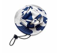 Pet Sun Hat for Canines Cats Protection, Blue and White Fisherman Hat, Blue