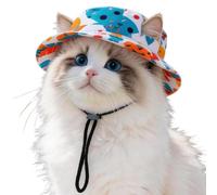 Pet Sun Hat for Cats Sunlight Blocking Round Brim with Ear Holes