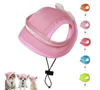 Pet Sun Hat for Dogs & Cats - Mesh Breathable Pet Cap with Bowknot, UV Protection Decorative Pet Princess Hat, Adjustable Strap (Pink, M)
