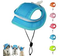 Pet Sun Hat for Dogs & Cats - Mesh Breathable Pet Cap with Bowknot, UV Protection Decorative Pet Princess Hat, Adjustable Strap (Blue, S)