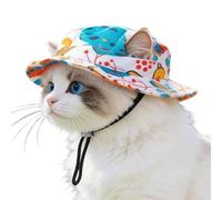 Pet Sun Hat - Sunlight Blocking Round Brim With Ear Holes, Adjustable Strap