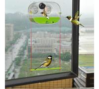 Pet Supplies Bird Feeder With Camera Smart Bird Feeder Camera With 1080P AI Identify Instant Notifications Watching Auto Videos & Detection Ideal For Family And (Green, 20x13x11cm)