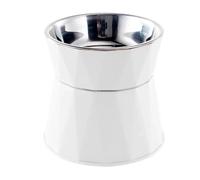Pet Supplies Cat Food Bowl Raised Pet Puppy Feeder Drinking Bowl Stainless Steel Cat Water Feeding Dish Pet Eating Dishes(WHITE)