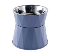 Pet Supplies Cat Food Bowl Raised Pet Puppy Feeder Drinking Bowl Stainless Steel Cat Water Feeding Dish Pet Eating Dishes(Blue)