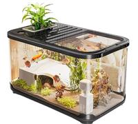 Pet Supplies Home landscaping with cover climbing tabletop turtle feeding tank Turtle Tank(Medium)
