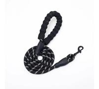 Pet Supplies Reflective Traction Rope Multi-Color Nylon Round Rope Large and Medium-Sized Punching Dog Rope Foam Handle Traction Belt 2 Sets/303(Black,3 meters*(1.0))