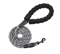 Pet Supplies Reflective Traction Rope Multi-Color Nylon Round Rope Large and Medium-Sized Punching Dog Rope Foam Handle Traction Belt 2 Sets/303(Grey,2 meters*(1.2))