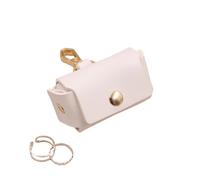 Pet Supplies Ring With Initials Leather Ring Pouch for Jewellery Storage Ideal for Marriage Proposals Convenient Holder for Dog Collars (White, 2.5x5.7cm)