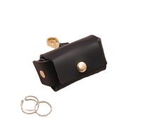 Pet Supplies Ring With Initials Leather Ring Pouch for Jewellery Storage Ideal for Marriage Proposals Convenient Holder for Dog Collars (Black, 2.5x5.7cm)