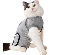 Pet Surgery Recovery Suits,Cats Clothes Abdominal Wounds Skin Diseases E-Collar Alternative Cotton Cat Shirt for Cats Puppy Small Dogs (XXS-Back length 25cm)