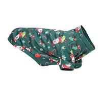 Pet Sweater Clothes - Breathable Green Santa Adorable Cartoon Print - Warm Christmas Dog Clothes (XL)