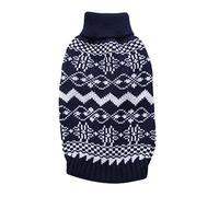 Pet Sweater Clothes Christmas Feet Dog Two Pattern Pet Snowflake Pet clothes for Small Dogs Clothes (Blue, XXL)