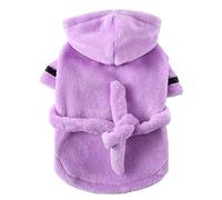 Pet Sweater for Hotel Style Pajamas Bathrobe Bath Towel Nightgown for Dogs Cats Bathwear for Indoor Comfort and Cozy lounging (Purple, L)