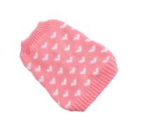 Pet Sweater Heart Pattern Easy Closure Acrylic Fibres Xs Dog Pink