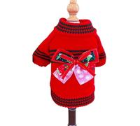 Pet Sweater Lovely Christmas Dog Sweater Bow Pullover Knitting Sweater Dog Clothes Warm Pet Clothes for Small Medium Dogs(2,M)