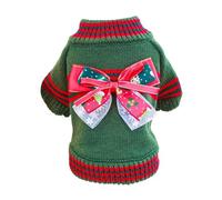 Pet Sweater Lovely Christmas Dog Sweater Bow Pullover Knitting Sweater Dog Clothes Warm Pet Clothes for Small Medium Dogs(1,XL)