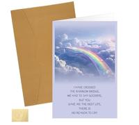 Pet Sympathy Card, 7.09x4.61in Sympathy Card for Pet Dog with Envelope&Sealing Sticker Dog Passing Condolence Card Dog Memorial Gifts Lost Dog Card for Dog Owner(Rainbow Style)