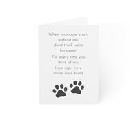 Pet Sympathy Card - Heartfelt Memorial for Pet Loss - Paw Print Design - 6 x 8 Inch - Made in UK - Includes Envelope - Blank Inside - Sustainable Materials
