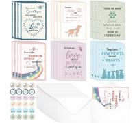Pet Sympathy Cards for Dog Loss, 24 Pcs Bereavement Cards with Envelopes & Stickers, Soory for Your Loss Memorial Gifts for Pet Lovers - Healing Messages Thoughtful Pet Memorial Card