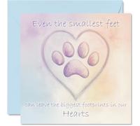 Pet Sympathy Cards Thinking of You Cards - Biggest Footprints in Our Heart - Pet Condolences Card, Mourning Bereavement for Pets, Sorry For Your Loss, 145 x 145 Flowers Sympathy Greeting