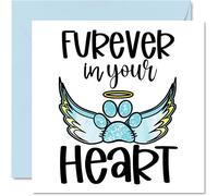 Pet Sympathy Cards Thinking of You Cards - Furever In Your Heart - Pet Condolences Card, Mourning Bereavement for Pets, Sorry For Your Loss, 145mm Flowers Sympathy Greeting
