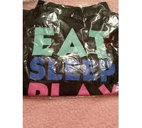 Pet T-Shirt with Eat Sleep Play Text Design, Medium Size, Tri-Colour Print