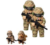 Pet Tactical Soldier Uniform, Military Dog Harness for Dogs Cats (2pcs) | Tactical Dog Vest, Soldier Outfit, Military Pet Costume, Dog Harness with Hat, Funny Clothes Apparel for Small Medium Pets