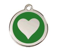 Pet Tag by Red Dingo 'Heart' green - size L, FREE Engraving