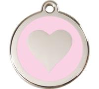 Pet Tag by Red Dingo 'Heart' pink - size S, FREE Engraving