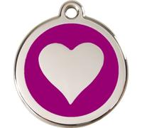 Pet Tag by Red Dingo 'Heart' purple - size S, FREE Engraving