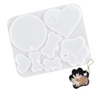 Pet Tag Resin Mold - Dog Bone Paw Fish Heart Shape Silicone Mold, Id Tag for Epoxy Resin Casting Mold, Pet Collar Tag Resin Mold Silicone | Keychain Mold Uv Resin Charm Pendant Mold