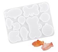 Pet Tag Resin Mold - Flexible Silicone Keychain Molds, Dog Bone Paw Designs | Craft Molds for Epoxy Resin Jewelry, Custom Collar Tag Making Kit