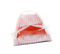 Pet Teepee Tent With Soft Plushie Bed For Kitten Dogs Sleep House Travel Pet Cot Animal Mattress