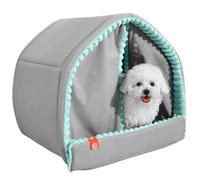 Pet Tent Bed with Door | All-Season Enclosed Cat Tent | Plush Dog Cave Bed for Small Dogs and Cats | Warm and Snug Pet Nest Home | Versatile Four-Season Pet House Bed for Indoors or Outdoor Use