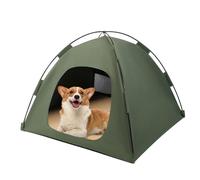 Pet Tent for Cats & Small Dogs - Portable Foldable Indoor Outdoor Cat Tent & Dog House with Sunshade, Removable Cat Cave Bed for Camping, Beach, Park - Semi-Enclosed Hideaway (green,19.7*19.7*17.7in)
