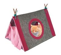 Pet Tent, Indoor Cat Shelter and Triangle Pet House - Foldable Cave Bed for Kittens, Cat Hiding Tent | Soft Closed Pet Kennel, Sturdy