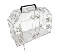 Pet Terrarium Box, Acrylic Double Chamber with Ventilation for Small Reptiles Travel Carrier Small Pet Box