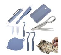 Pet Tick Extractor - Kitten Flea Puller, Animal Parasite Hook | Professional Stainless Steel Pet Grooming Instrument, Precision Pointed Veterinary Grade Louse Removal Device for Furry Animals